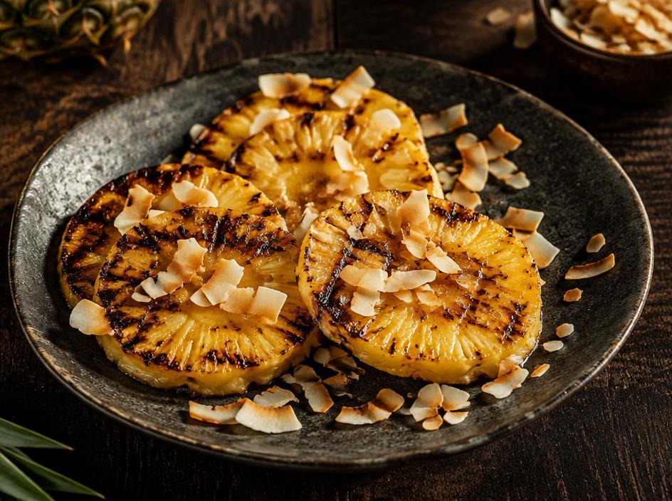Abacaxi caramelizado com coco