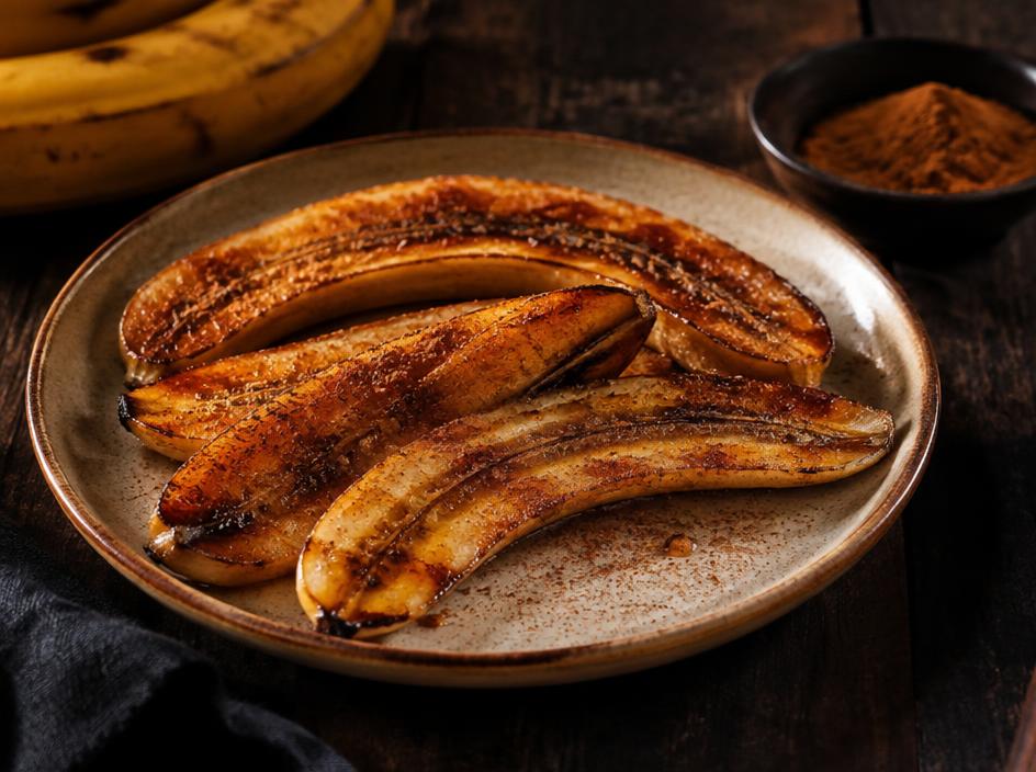 Banana caramelizada com canela