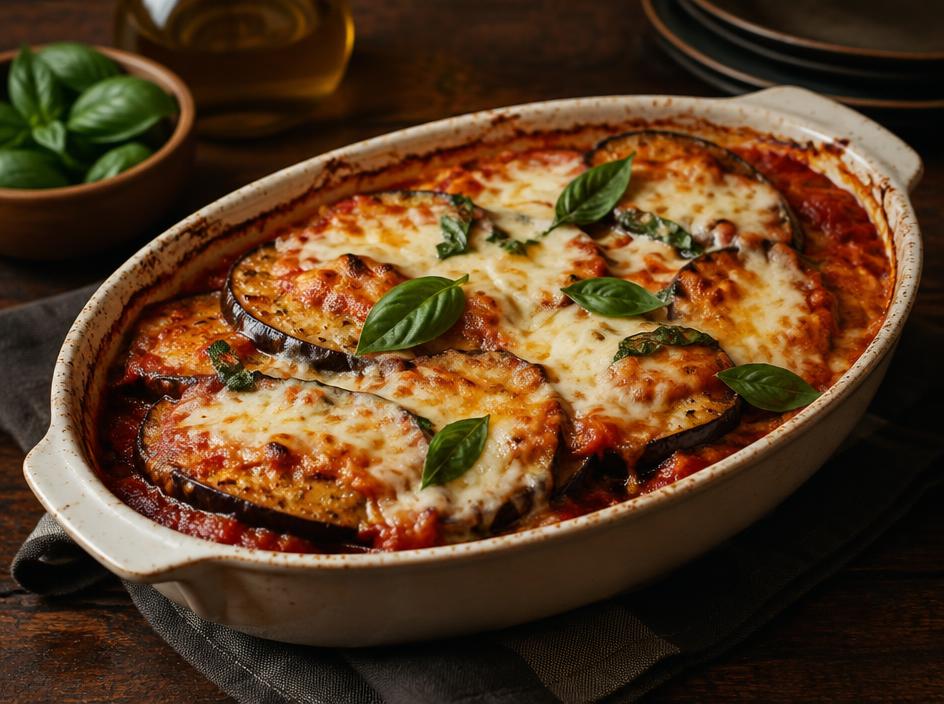 Berinjela à parmegiana leve