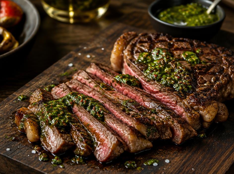 Bife ancho com chimichurri
