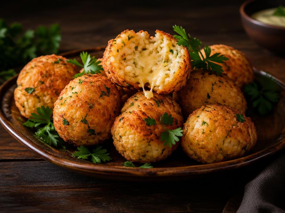 Bolinho de arroz com queijo