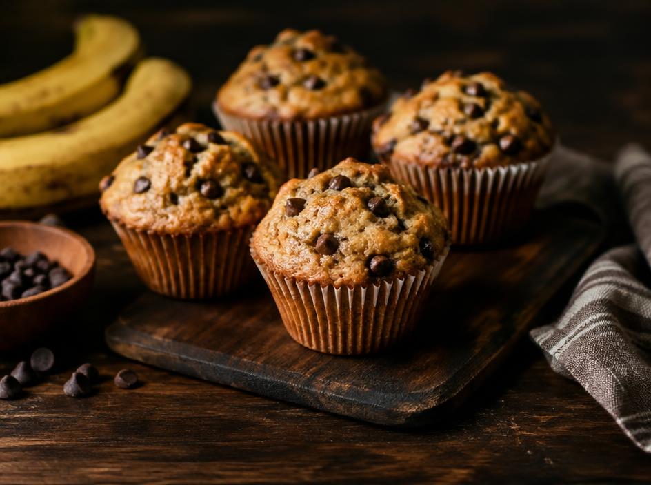 Muffin de banana com aveia